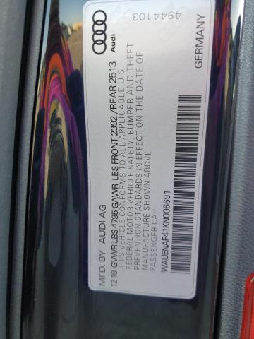 2019 AUDI A4 PREMIUM - WAUENAF41KN006691