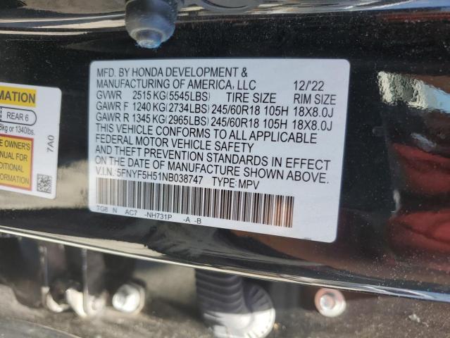 2022 HONDA PILOT EXL - 5FNYF5H51NB038747