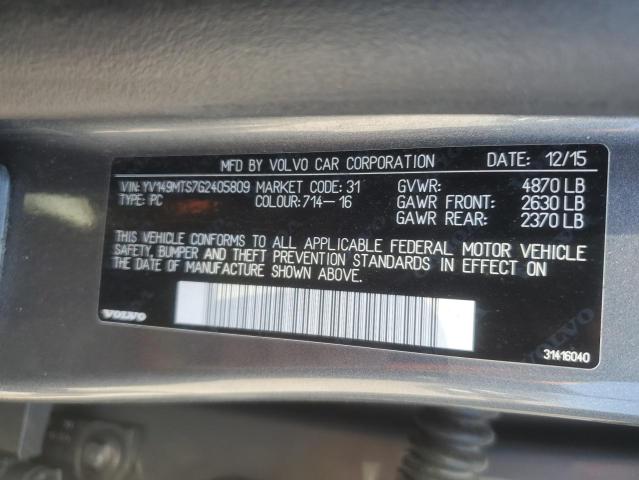 2016 VOLVO S60 POLEST YV149MTS7G2405809