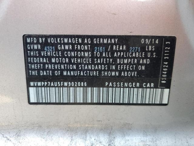 2015 VOLKSWAGEN E-GOLF SEL - WVWPP7AU5FW902086