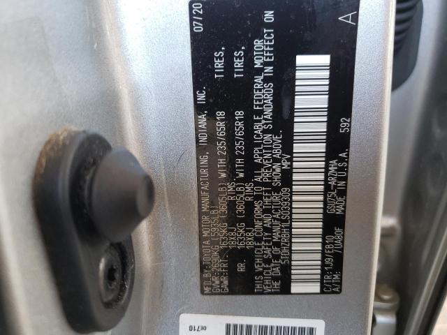 2020 TOYOTA HIGHLANDER - 5TDHZRBH1LS039309