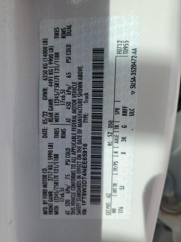 2022 FORD F350 SUPER DUTY 1FT8W3DT4NEE65916
