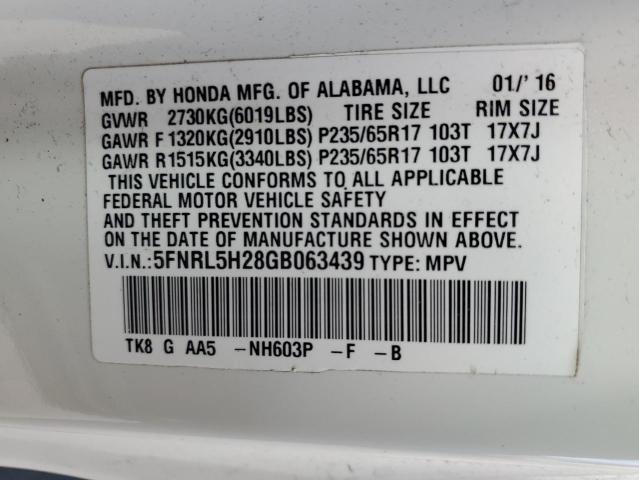 2016 HONDA ODYSSEY LX 5FNRL5H28GB063439