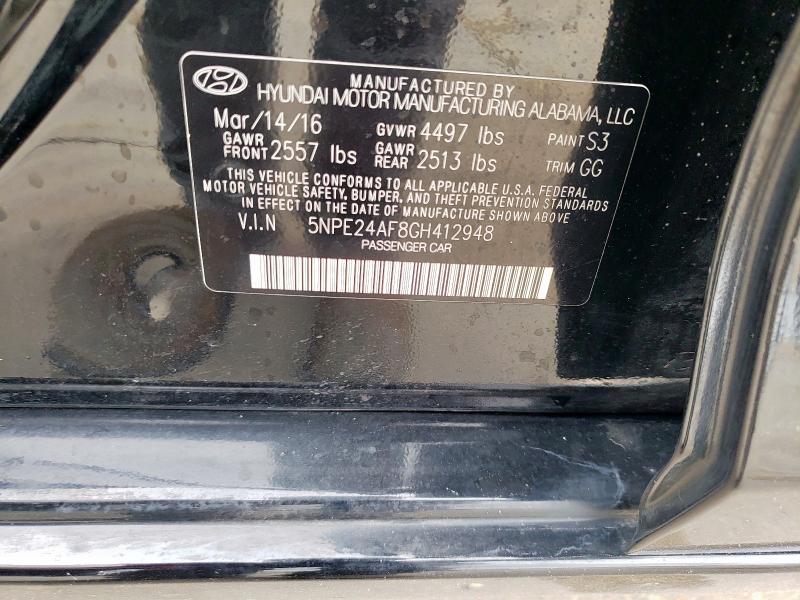 2016 HYUNDAI SONATA SE 5NPE24AF8GH412948