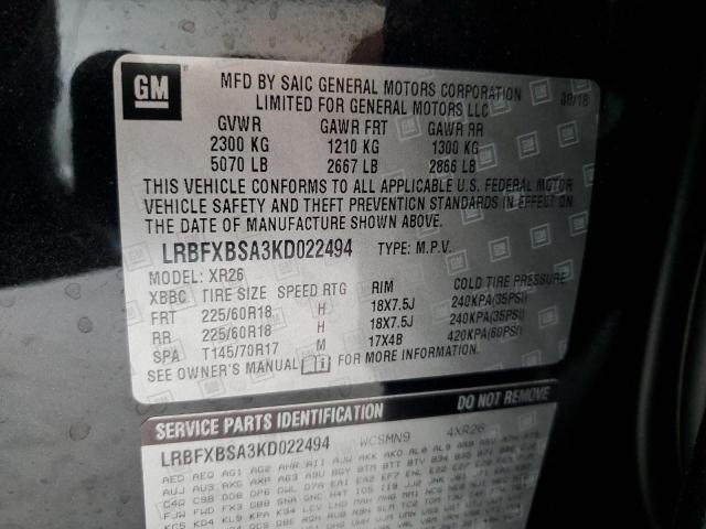 2019 BUICK ENVISION P LRBFXBSA3KD022494