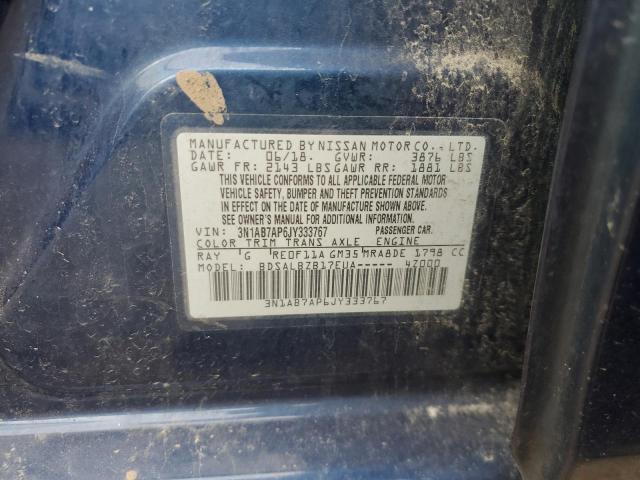 2018 NISSAN SENTRA S - 3N1AB7AP6JY333767