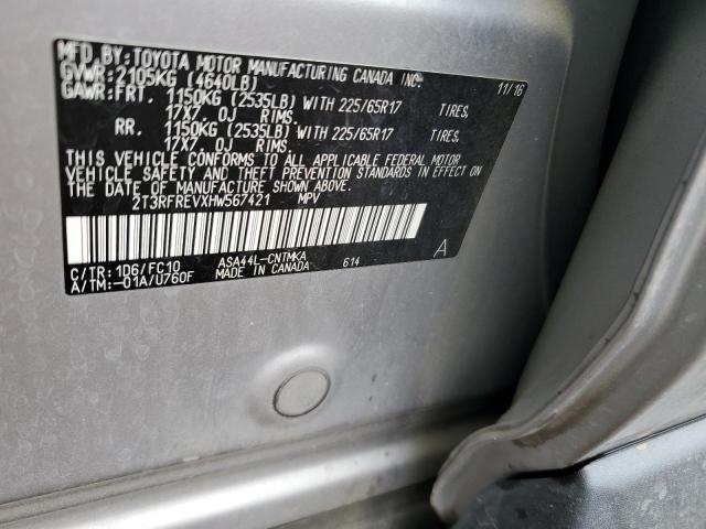 2017 TOYOTA RAV4 XLE - 2T3RFREVXHW567421