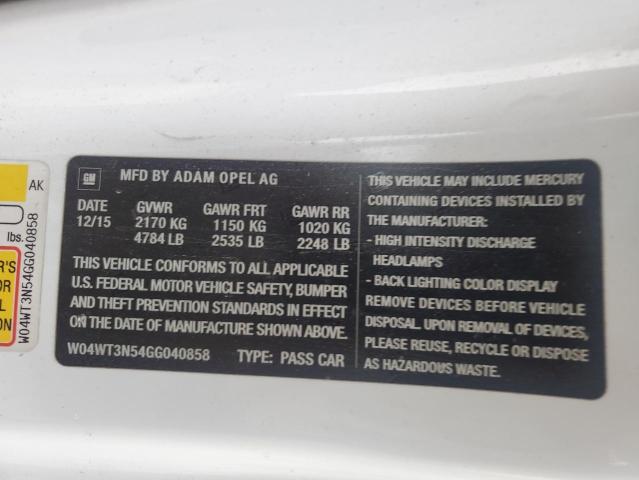 2016 BUICK CASCADA PR W04WT3N54GG040858