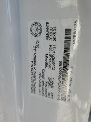 2025 HONDA PILOT TOURING 5FNYG1H76SB502196