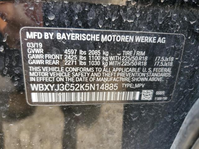 2019 BMW X2 SDRIVE2 WBXYJ3C52K5N14885