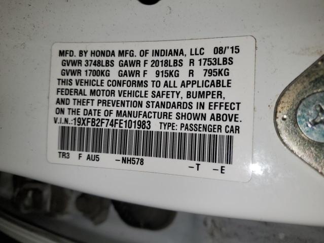 2015 HONDA CIVIC SE 19XFB2F74FE101983