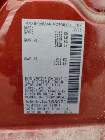 2024 NISSAN ALTIMA SV 1N4BL4DV4RN368071