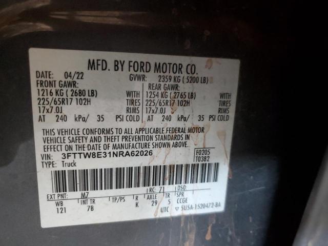 2022 FORD MAVERICK X - 3FTTW8E31NRA62026