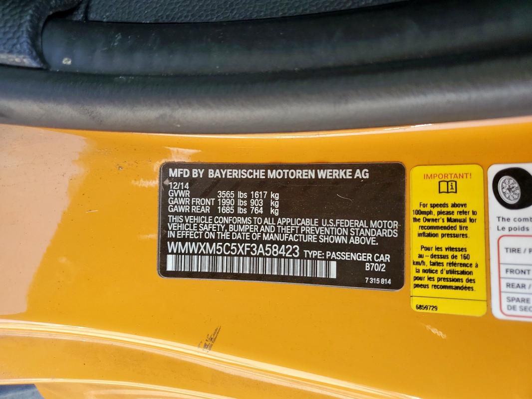 2015 MINI COOPER - WMWXM5C5XF3A58423