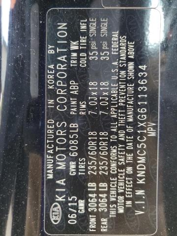 2016 KIA SEDONA EX KNDMC5C1XG6113634