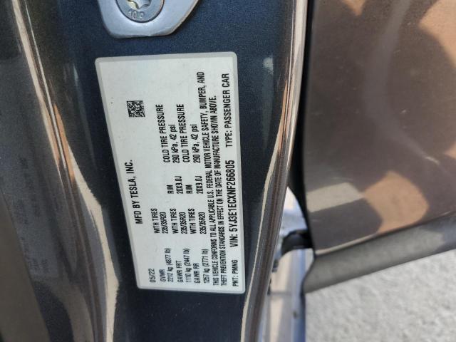 2022 TESLA MODEL 3 - 5YJ3E1ECXNF266805