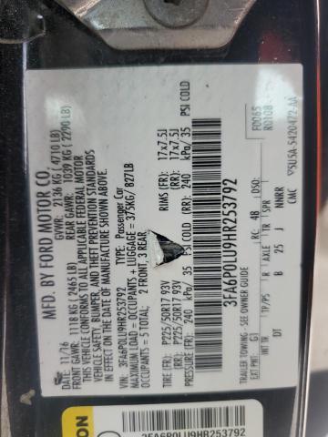 2017 FORD FUSION SE - 3FA6P0LU9HR253792