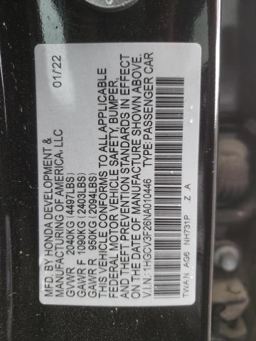 2022 HONDA ACCORD HYB - 1HGCV3F26NA010446