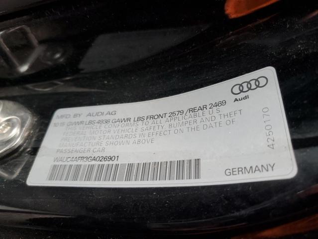 2016 AUDI S5 PREMIUM WAUC4AFR3GA026901
