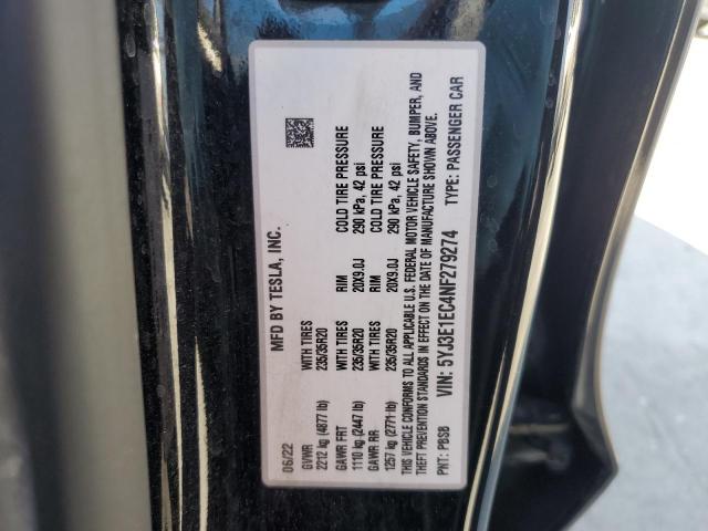 2022 TESLA MODEL 3 - 5YJ3E1EC4NF279274