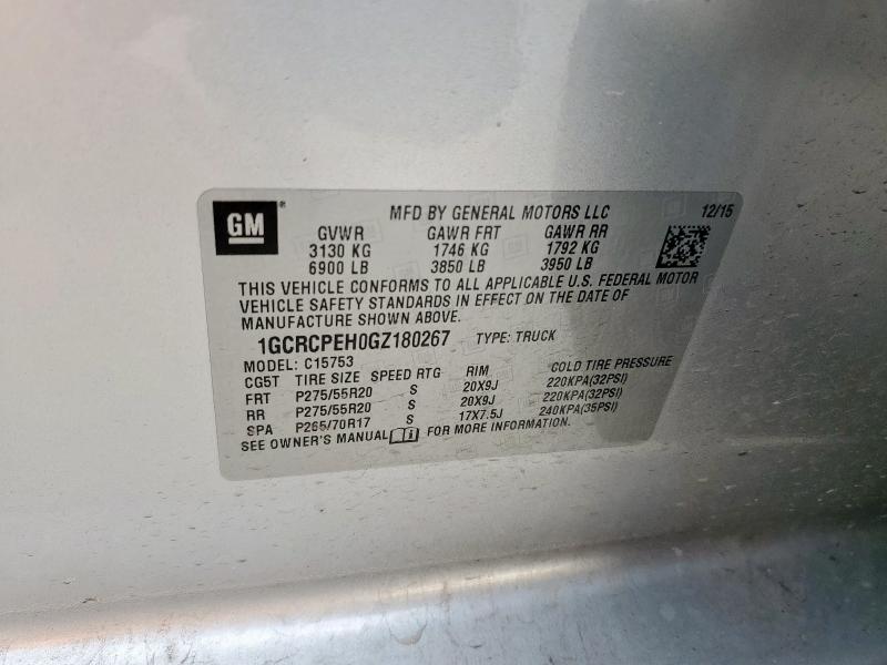 2016 CHEVROLET SILVERADO - 1GCRCPEH0GZ180267