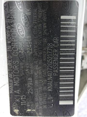 2016 KIA CADENZA LU - KNALN4D72G5217718