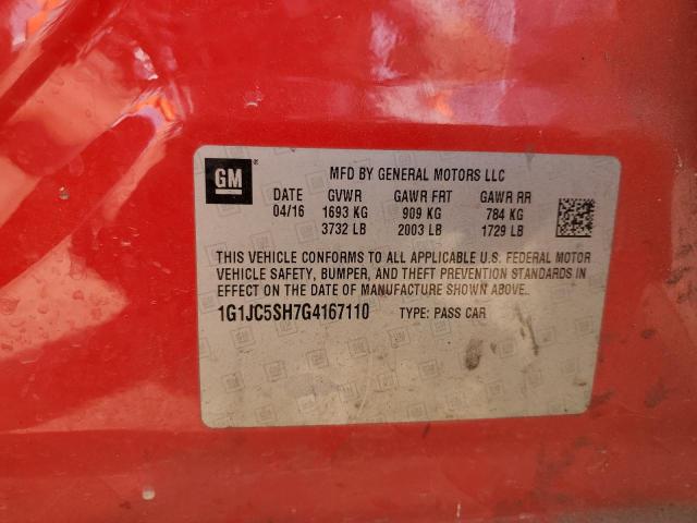 2016 CHEVROLET SONIC LT - 1G1JC5SH7G4167110