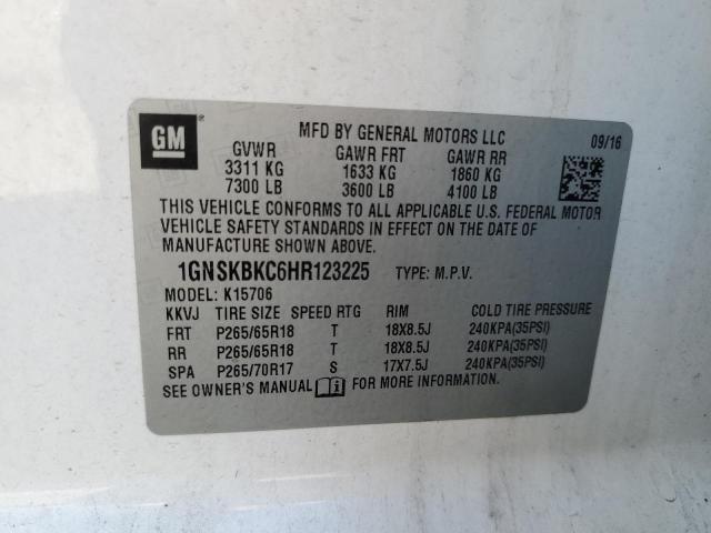 2017 CHEVROLET TAHOE K150 1GNSKBKC6HR123225