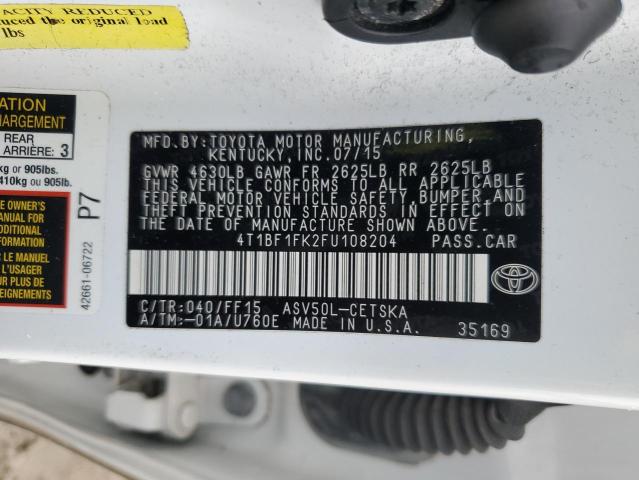 2015 TOYOTA CAMRY LE - 4T1BF1FK2FU108204
