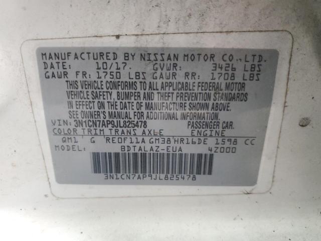 2018 NISSAN VERSA S - 3N1CN7AP9JL825478