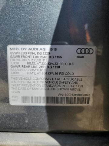 2017 AUDI Q3 PREMIUM - WA1ECCFS9HR008042