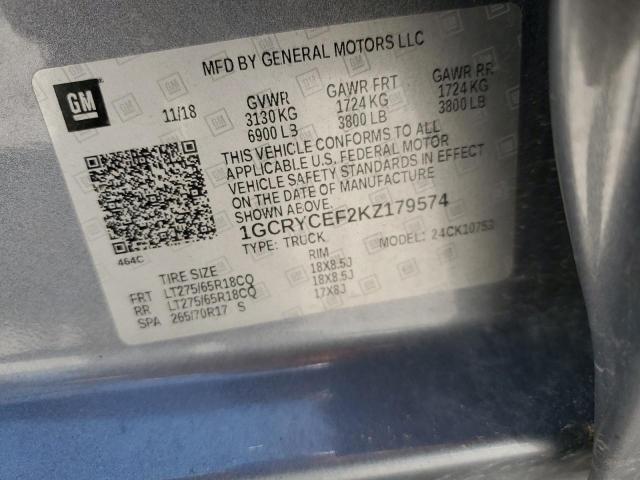 2019 CHEVROLET SILVERADO - 1GCRYCEF2KZ179574