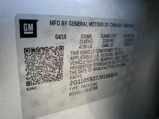 2018 CHEVROLET IMPALA LT 2G1105S37J9166816