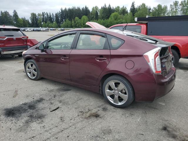 TOYOTA PRIUS 2013 maroon  hybrid engine JTDKN3DU2D5617188 photo #3