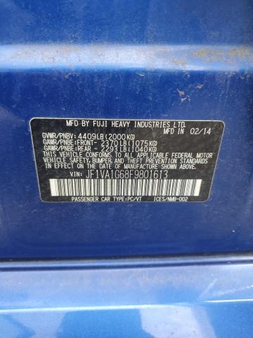 2015 SUBARU WRX LIMITE JF1VA1G68F9801613