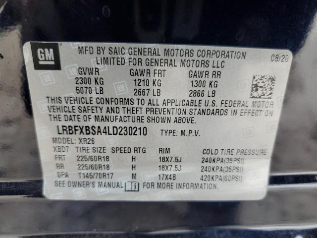 2020 BUICK ENVISION P LRBFXBSA4LD230210