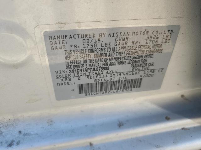 2018 NISSAN VERSA S - 3N1CN7AP7JL875988