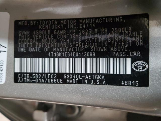 2014 TOYOTA AVALON BAS - 4T1BK1EB4EU113089