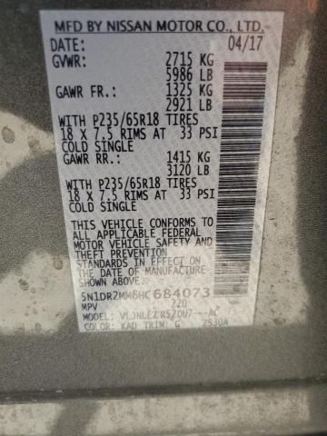 2017 NISSAN PATHFINDER 5N1DR2MM6HC684073