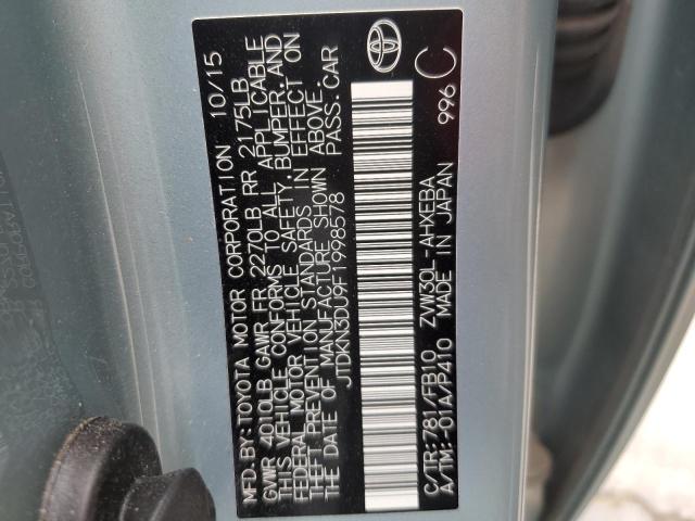 2015 TOYOTA PRIUS - JTDKN3DU9F1998578