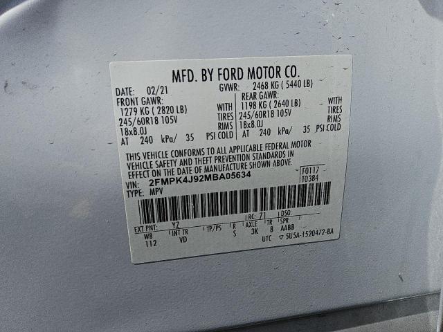 2021 FORD EDGE SEL - 2FMPK4J92MBA05634