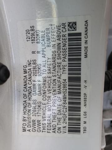 2021 HONDA CIVIC SPOR - 2HGFC2F84MH528654