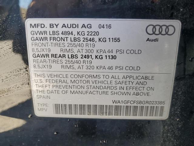 2016 AUDI Q3 PRESTIG WA1GFCFS6GR023385