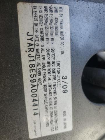 2009 YAMAHA FZ6 R JYARJ18E59A004414