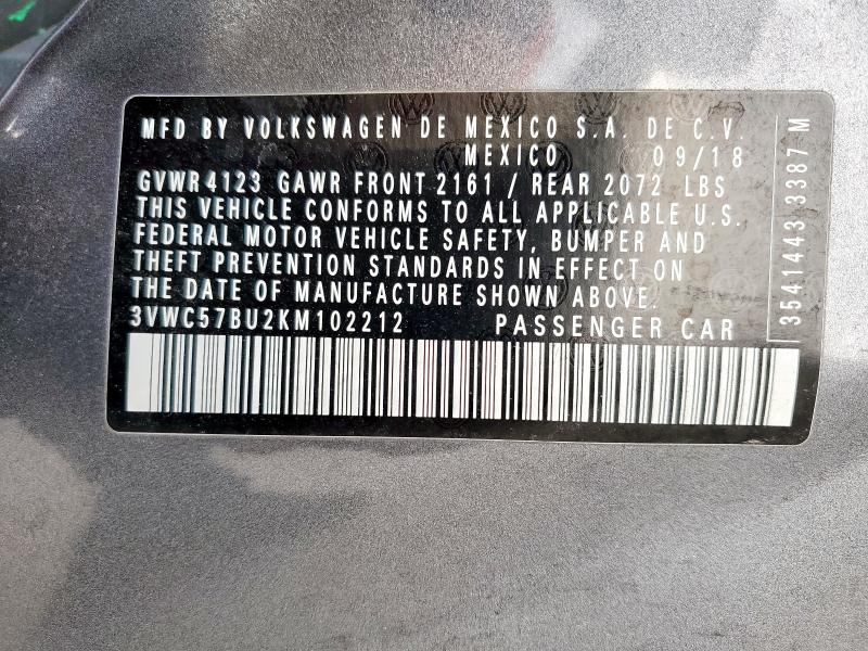 2019 VOLKSWAGEN JETTA S - 3VWC57BU2KM102212