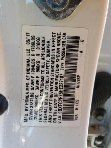 2017 HONDA CIVIC EX - 19XFC2F75HE227107