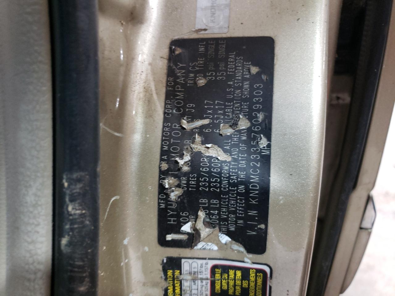 Lot #3292374278 2007 HYUNDAI ENTOURAGE