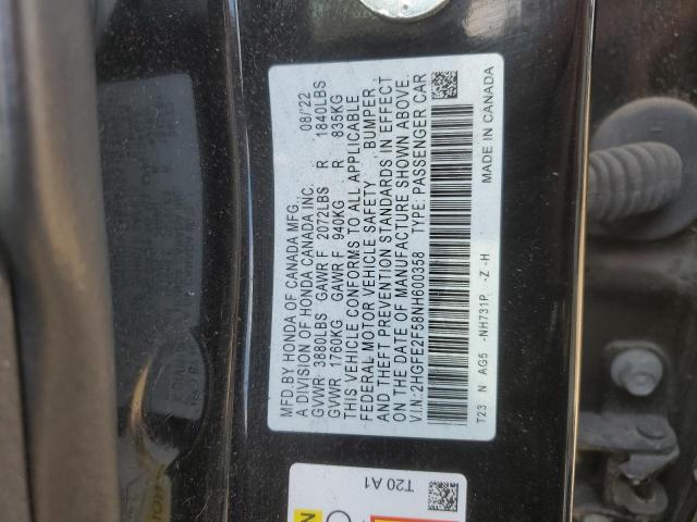 2022 HONDA CIVIC SPOR - 2HGFE2F58NH600358