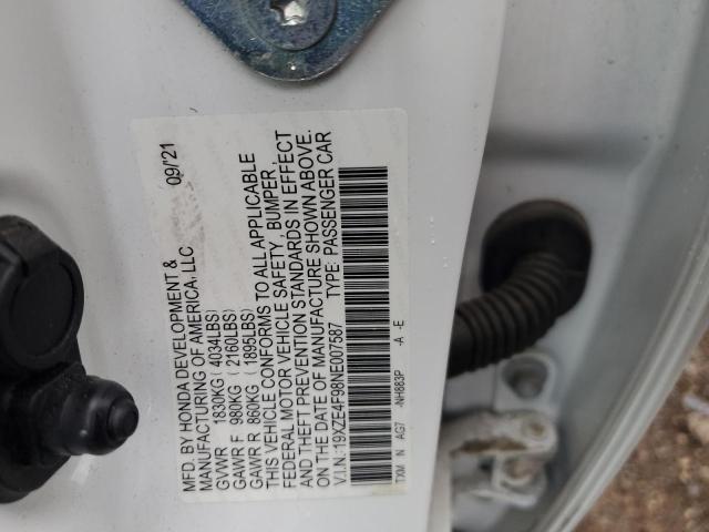 2022 HONDA INSIGHT TO 19XZE4F98NE007587