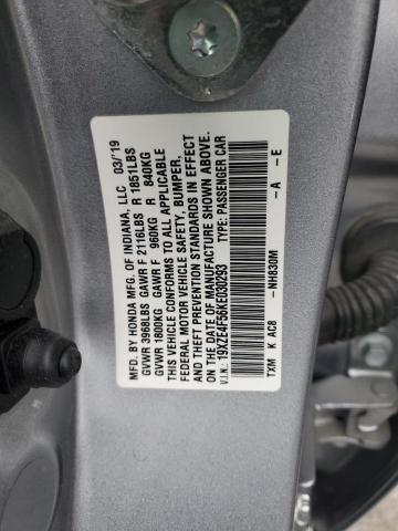 2019 HONDA INSIGHT EX 19XZE4F56KE030293